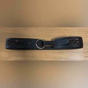 Oilily Brown Leather Belt with Gold Ring